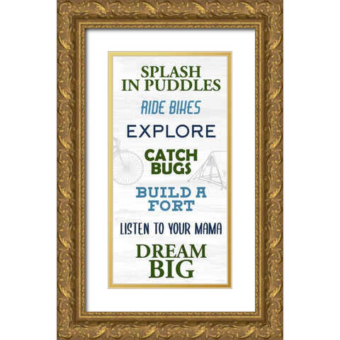 Boy Rules 2 Gold Ornate Wood Framed Art Print with Double Matting by Allen, Kimberly