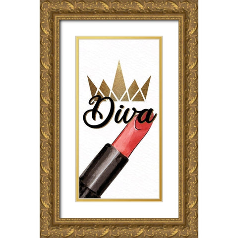 Diva 1 Gold Ornate Wood Framed Art Print with Double Matting by Allen, Kimberly