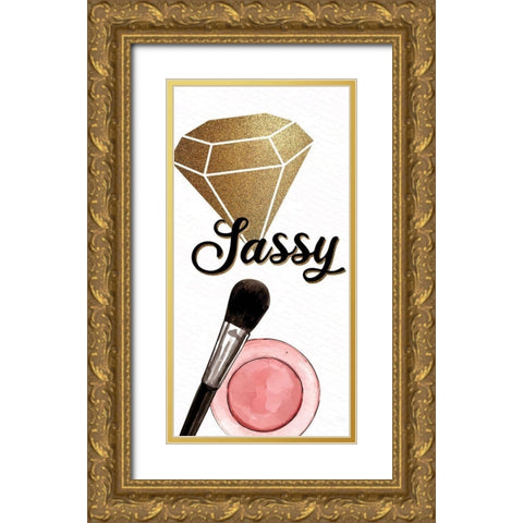 Diva 3 Gold Ornate Wood Framed Art Print with Double Matting by Allen, Kimberly