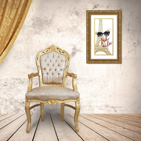 I Love Paris 3 Gold Ornate Wood Framed Art Print with Double Matting by Allen, Kimberly