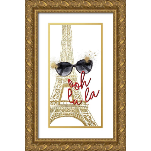 I Love Paris 3 Gold Ornate Wood Framed Art Print with Double Matting by Allen, Kimberly