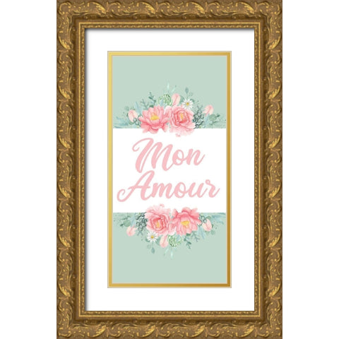 Mint Paris 2 Gold Ornate Wood Framed Art Print with Double Matting by Allen, Kimberly