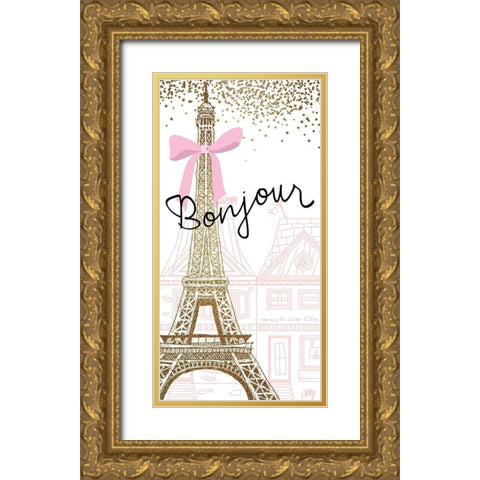 Paris Streets 1 V2 Gold Ornate Wood Framed Art Print with Double Matting by Allen, Kimberly