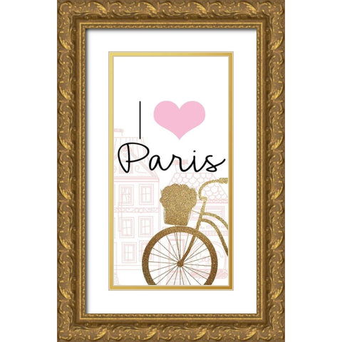 Paris Streets 3 Gold Ornate Wood Framed Art Print with Double Matting by Allen, Kimberly