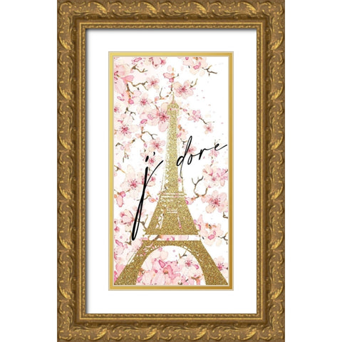 Jadore Blossoms Gold Ornate Wood Framed Art Print with Double Matting by Allen, Kimberly