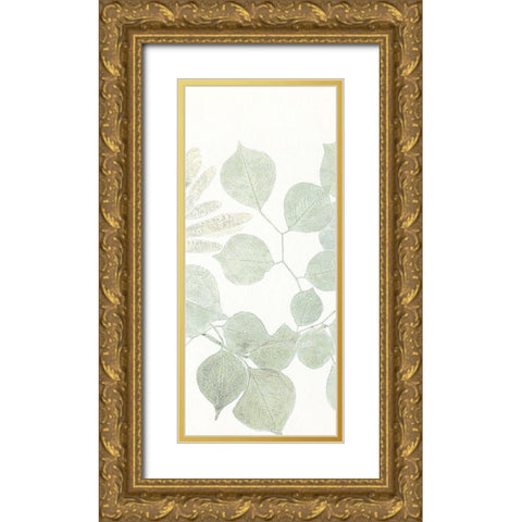 Soft Leaves 2 Gold Ornate Wood Framed Art Print with Double Matting by Allen, Kimberly