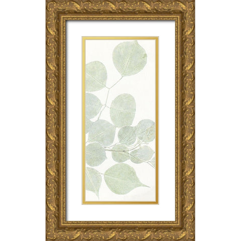 Soft Leaves 3 Gold Ornate Wood Framed Art Print with Double Matting by Allen, Kimberly