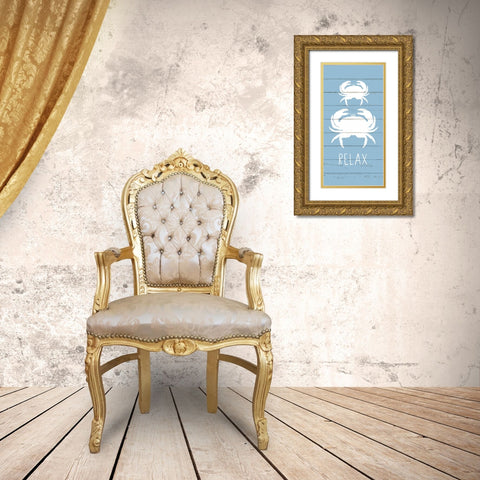 Eat Sleep Beach 1 Gold Ornate Wood Framed Art Print with Double Matting by Allen, Kimberly