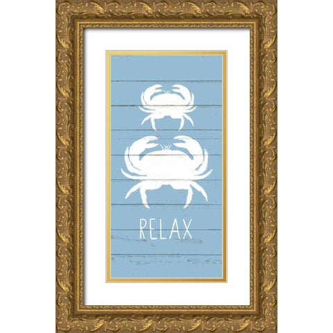 Eat Sleep Beach 1 Gold Ornate Wood Framed Art Print with Double Matting by Allen, Kimberly