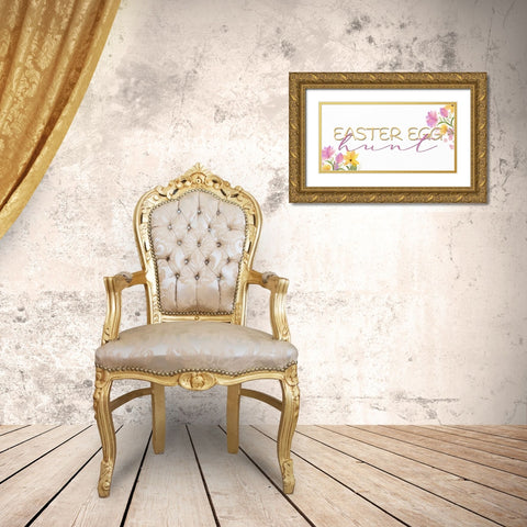 Easter Egg Hunt Gold Ornate Wood Framed Art Print with Double Matting by Allen, Kimberly