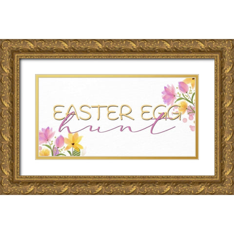 Easter Egg Hunt Gold Ornate Wood Framed Art Print with Double Matting by Allen, Kimberly