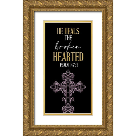 He Heals Blossoms 1 Gold Ornate Wood Framed Art Print with Double Matting by Allen, Kimberly