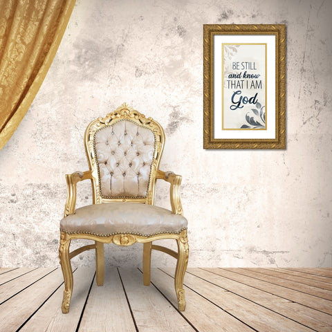 Be Still Bath 1 V2 Gold Ornate Wood Framed Art Print with Double Matting by Allen, Kimberly