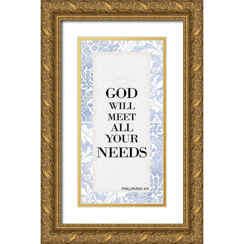 God Will 3 Gold Ornate Wood Framed Art Print with Double Matting by Allen, Kimberly