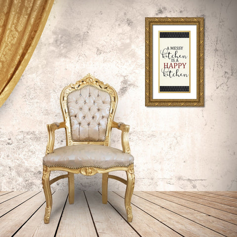 Happy Kitchen 1 Gold Ornate Wood Framed Art Print with Double Matting by Allen, Kimberly