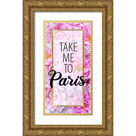 Paris Peonies 2 Gold Ornate Wood Framed Art Print with Double Matting by Allen, Kimberly