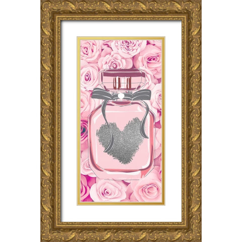 Perfume Roses Gold Ornate Wood Framed Art Print with Double Matting by Allen, Kimberly