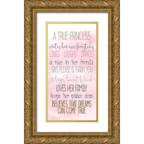 Always Princess 6 Gold Ornate Wood Framed Art Print with Double Matting by Allen, Kimberly