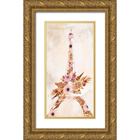 Paris Fall Blooms 1 Gold Ornate Wood Framed Art Print with Double Matting by Allen, Kimberly