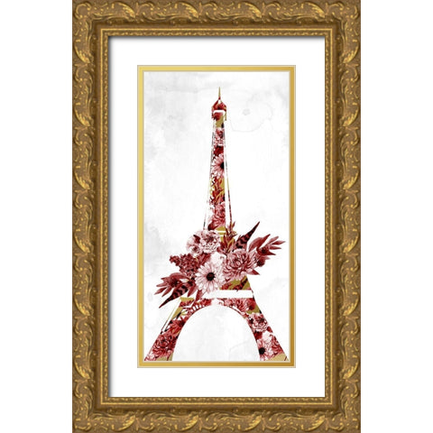 Paris Fall Blooms 1 v2 Gold Ornate Wood Framed Art Print with Double Matting by Allen, Kimberly