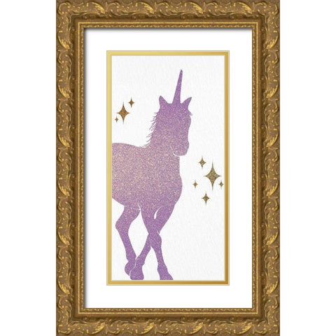 Unicorn Gems 1 Gold Ornate Wood Framed Art Print with Double Matting by Allen, Kimberly
