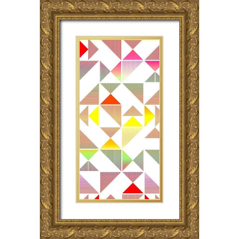 Triangle Panel 1 V2 Gold Ornate Wood Framed Art Print with Double Matting by Allen, Kimberly