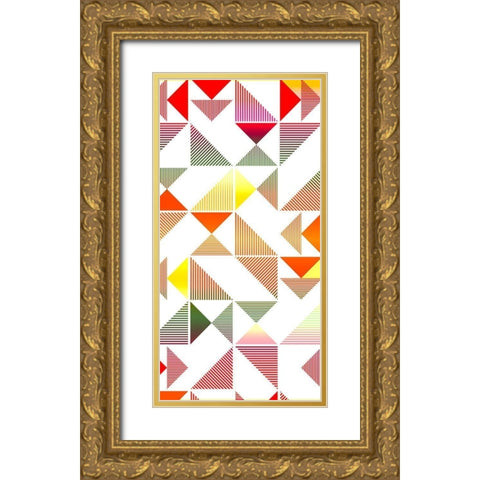 Triangle Panel 2 V2 Gold Ornate Wood Framed Art Print with Double Matting by Allen, Kimberly