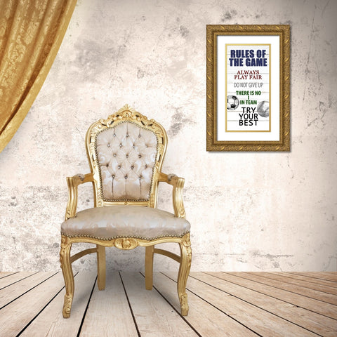 Rules of the Game 2 Gold Ornate Wood Framed Art Print with Double Matting by Allen, Kimberly