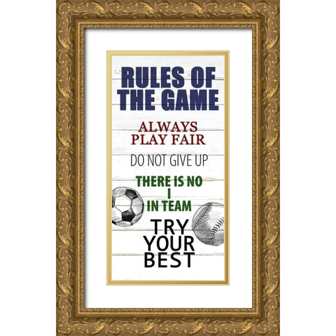 Rules of the Game 2 Gold Ornate Wood Framed Art Print with Double Matting by Allen, Kimberly