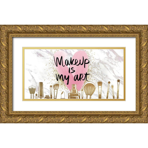 Art Makeup 1 Gold Ornate Wood Framed Art Print with Double Matting by Allen, Kimberly