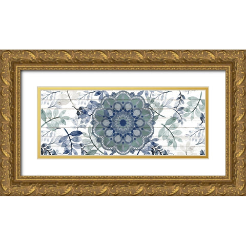 Mandala Leaves 2 Gold Ornate Wood Framed Art Print with Double Matting by Allen, Kimberly