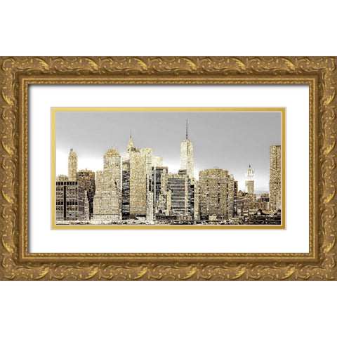 New York 1 Gold Ornate Wood Framed Art Print with Double Matting by Allen, Kimberly