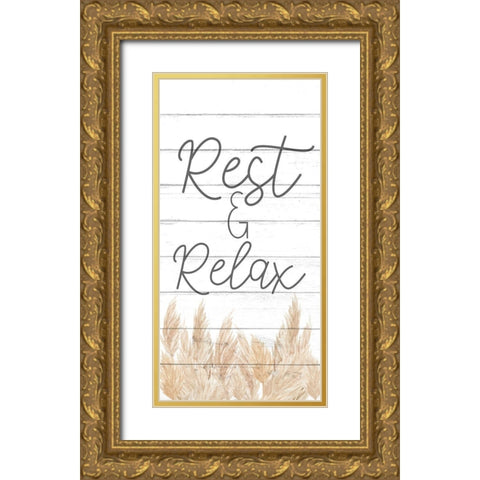 Rest 1 v2 Gold Ornate Wood Framed Art Print with Double Matting by Allen, Kimberly