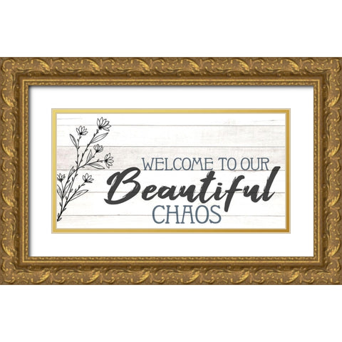 Our Chaos Gold Ornate Wood Framed Art Print with Double Matting by Allen, Kimberly
