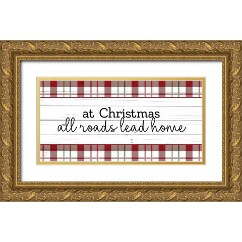 All Roads Gold Ornate Wood Framed Art Print with Double Matting by Allen, Kimberly