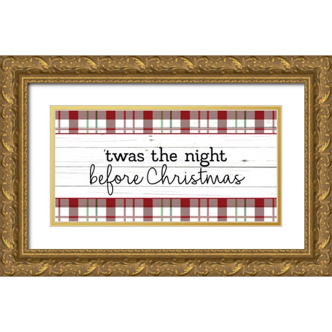 Twas the Night Gold Ornate Wood Framed Art Print with Double Matting by Allen, Kimberly