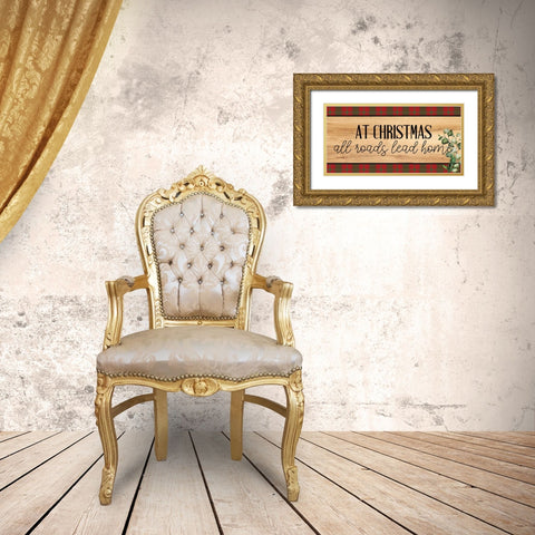 Twas the Night Gold Ornate Wood Framed Art Print with Double Matting by Allen, Kimberly