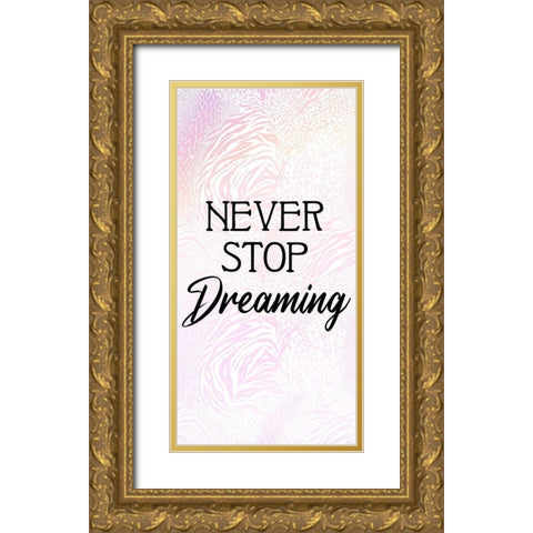 Pink Animals 1 Gold Ornate Wood Framed Art Print with Double Matting by Allen, Kimberly