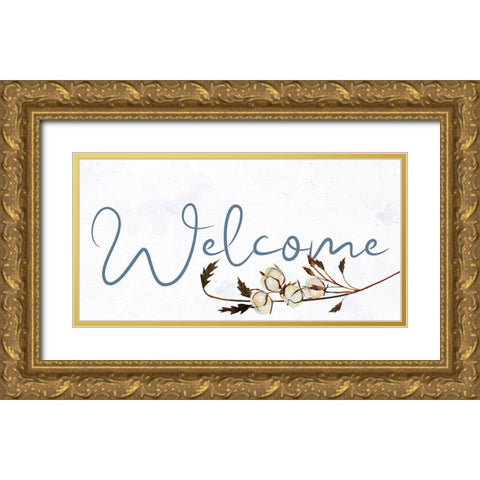 Welcome Gold Ornate Wood Framed Art Print with Double Matting by Allen, Kimberly