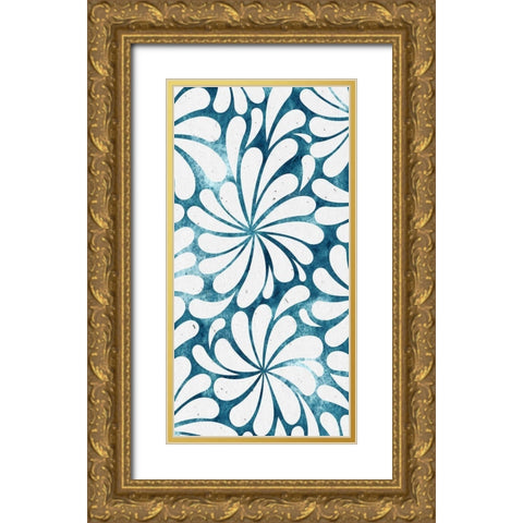 Panel Blues 1 Gold Ornate Wood Framed Art Print with Double Matting by Allen, Kimberly