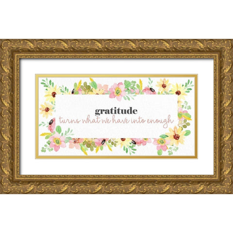 Gratitude Gold Ornate Wood Framed Art Print with Double Matting by Allen, Kimberly