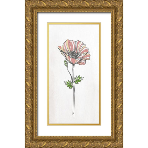 Spring Panel 1 Gold Ornate Wood Framed Art Print with Double Matting by Allen, Kimberly
