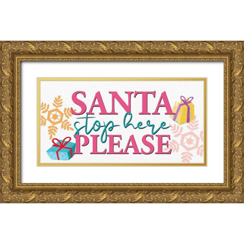 Please Stop Gold Ornate Wood Framed Art Print with Double Matting by Allen, Kimberly