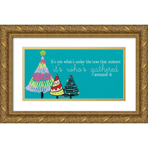 Around The Tree Gold Ornate Wood Framed Art Print with Double Matting by Allen, Kimberly