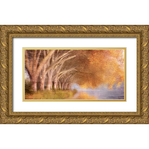 Quiet Autumn Pond Gold Ornate Wood Framed Art Print with Double Matting by Allen, Kimberly