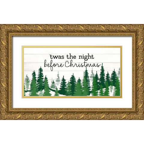 Night Before Christmas Gold Ornate Wood Framed Art Print with Double Matting by Allen, Kimberly