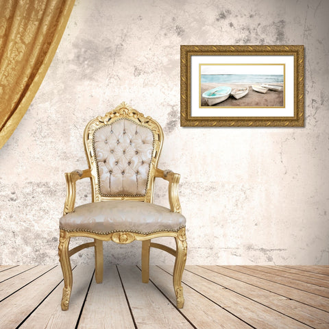 Beached Boats Gold Ornate Wood Framed Art Print with Double Matting by Allen, Kimberly