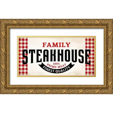 Family Steakhouse Gold Ornate Wood Framed Art Print with Double Matting by Allen, Kimberly