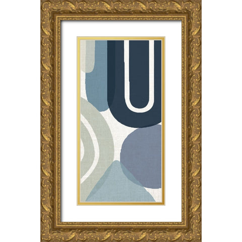 Abstract Shape Panel 3 Gold Ornate Wood Framed Art Print with Double Matting by Allen, Kimberly