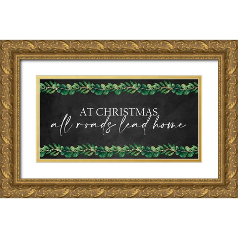 All Roads Lead Home Gold Ornate Wood Framed Art Print with Double Matting by Allen, Kimberly